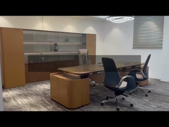 Ξύλινο γραφείο με σχήμα L