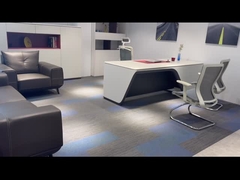 BESTON Πολυτελές Λευκό MDF Γραφείο Διευθυντή Εργονομικό Executive Manager με Συρτάρια