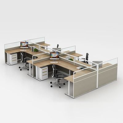 Γραφεία γραφείου 8 θέσεων Πάχος 25mm Modular Cubicle Σταθμός εργασίας