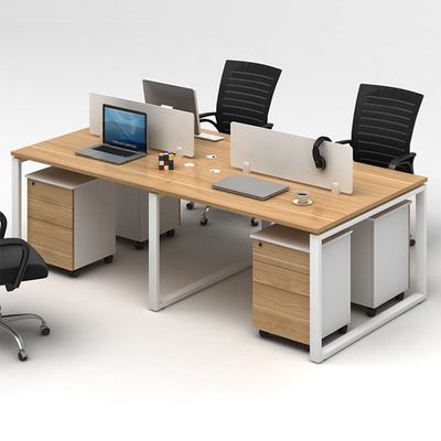 4 Way Linear Straight Desk Office Wood Modular πίνακας σταθμών εργασίας