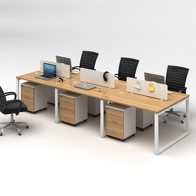 Melamine Board Workstation Γραφεία Έπιπλα 6 Θέσεων 3600mm