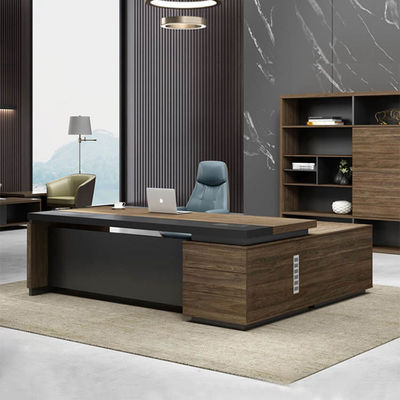 2 μέτρα 50mm Executive Office Desk CEO Desk L Shape With Side Cabine
