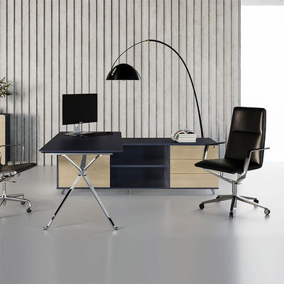 Μαύρα γραφεία Executive Office OEM Ξύλινα Πάχους 25mm