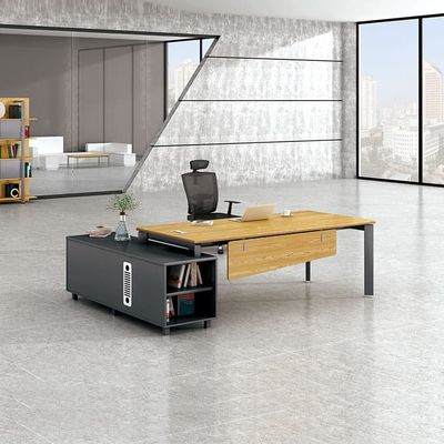 Σχήμα L κίτρινο Desktop Πολυτελή μοντέρνα Executive Desks Τραπέζια Διευθυντών MFC