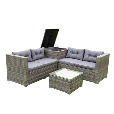 Σετ γωνιακό καναπέ Wicker Patio Προσαρμοσμένο Έπιπλα Εξωτερικού Χώρου Rattan