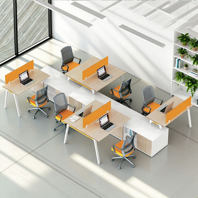 Ξύλινα Σταθμοί Εργασίας Γραφείου Υπολογιστών 4 Θέσεων Προσωπικού Γραφείου Κυψέλες Εργασίας Ζωνών