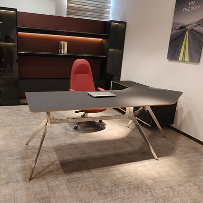 Μαύρο Πολυτελές Γραφείο Διευθυντή για Αφεντικό ή Διευθύνοντα Σύμβουλο MDF και MFC Ξύλινα Έπιπλα Γραφείου